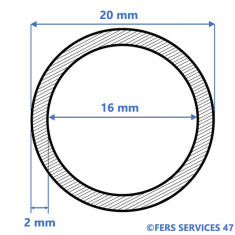 TUBE ROND ALUMINIUM 20x2