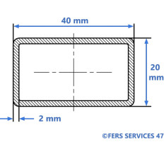 TUBE RECTANGLE ACIER 40X20X2