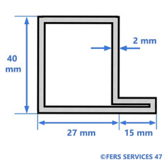 TUBE A AILETTE 40X27X2 L15