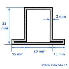 TUBE A AILETTE 34X20X2 T15