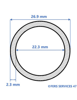 TUBE T1 ACIER 26,9X2,3