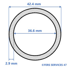 TUBE T1 ACIER 42,4X2,9